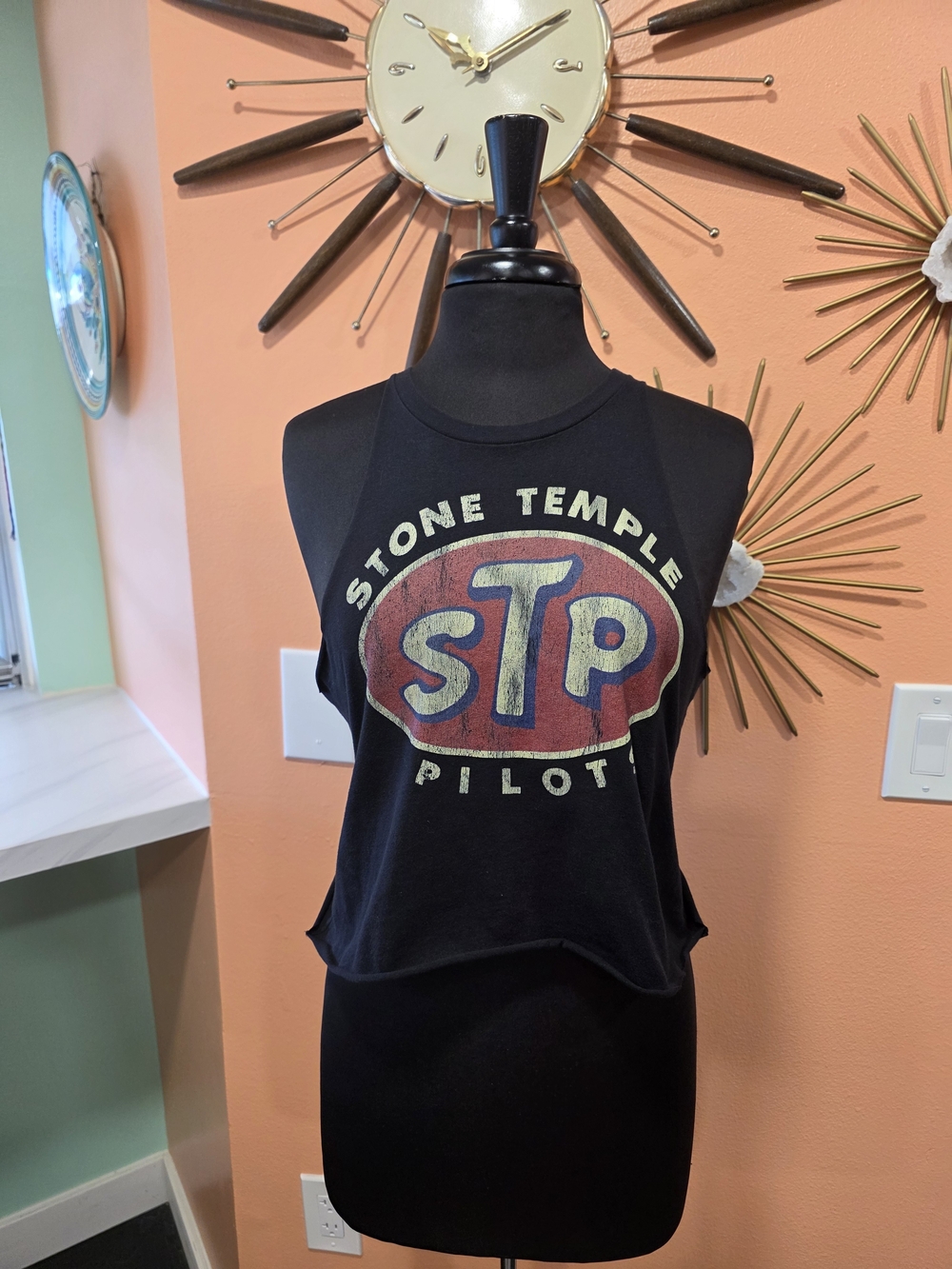 Stone Temple Pilots Custom Cut Tank Top Slim Large Black Band Graphic Crop Tank - Picture 8 of 10